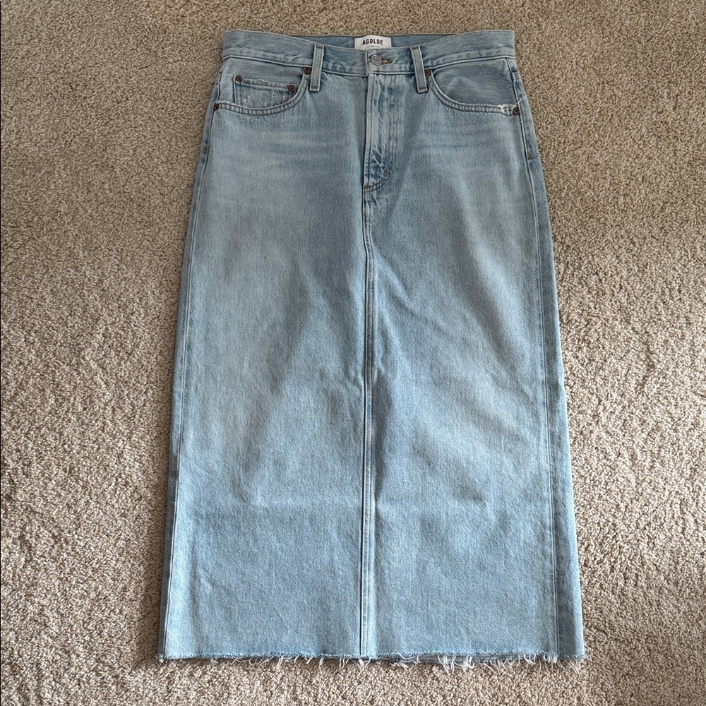 Agolde Della Light Blue Denim Skirt Sz 27 NWOT